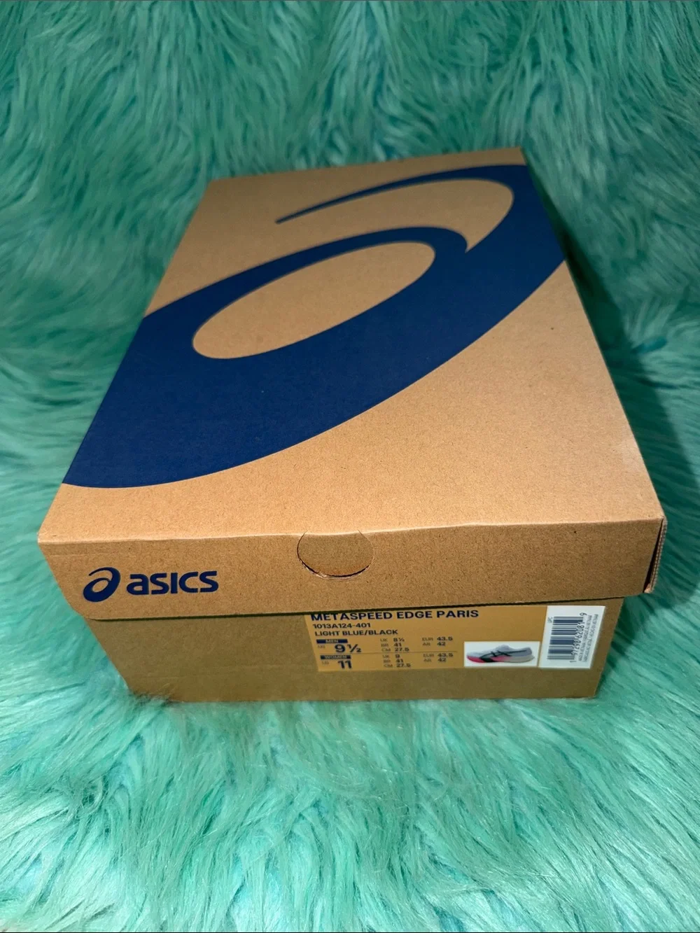 NIB ASICS METASPEED EDGE PARIS Running Shoes Light Blue/Black Men’s 9.5/W 11